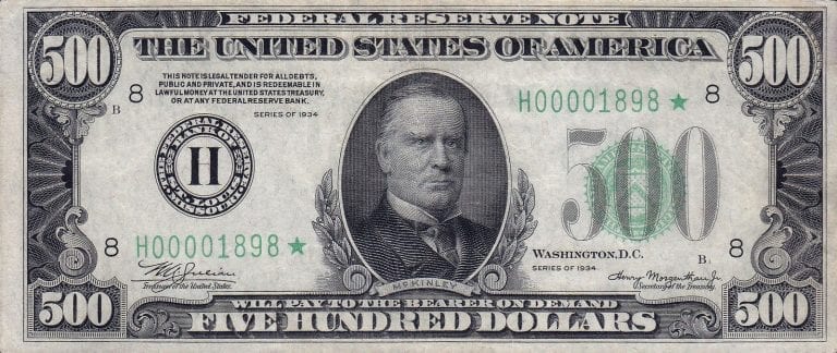 The $500 Dollar Bill - Briggs and Coops | Coins, Bullion & Currency ...